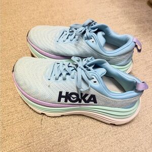 Hoka Sky Blue Gaviota 5 Running Shoes with Lavender and Mint
